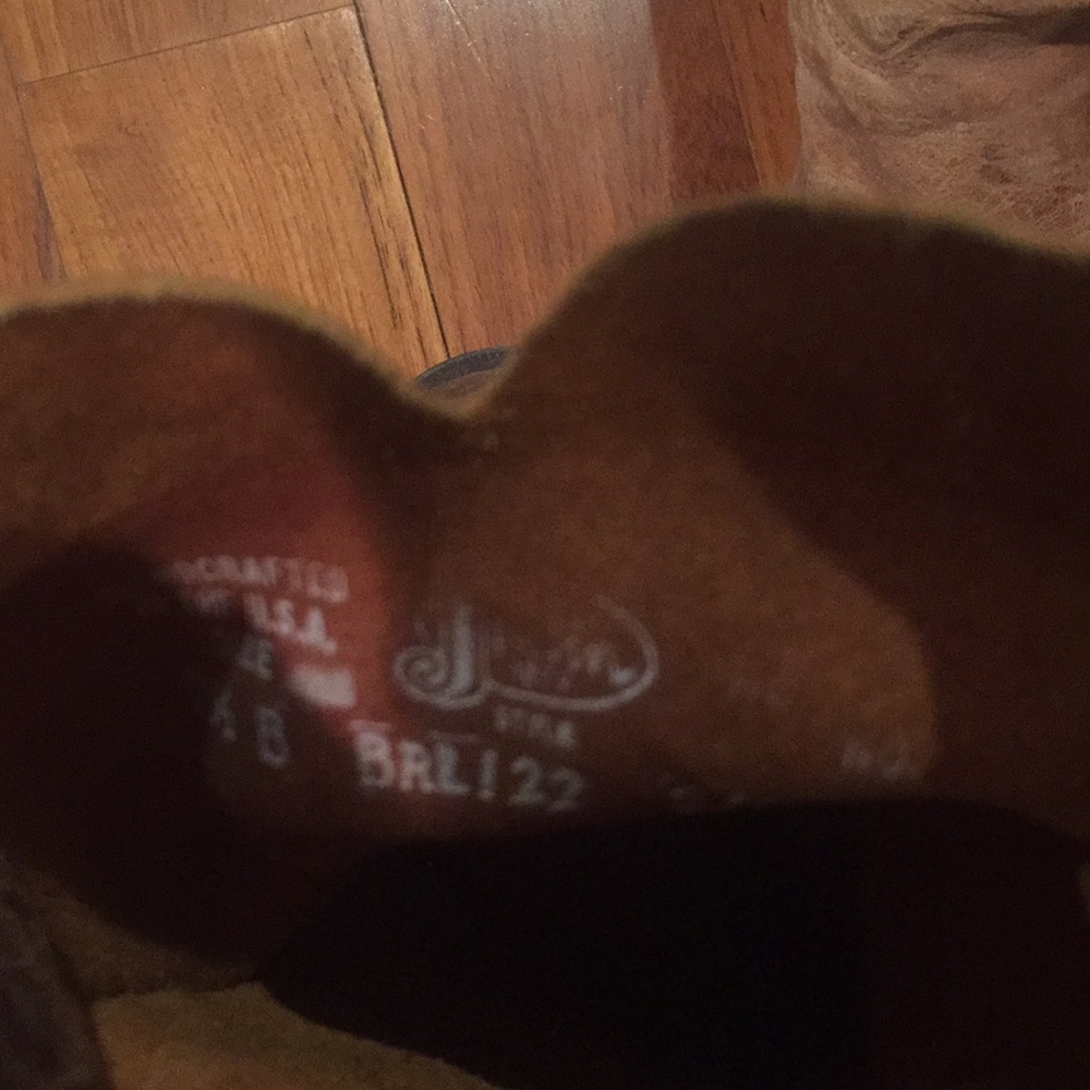 Justin Boots Brown Distressed Leather Heeled Cowboy Boots - Picture 5 of 7